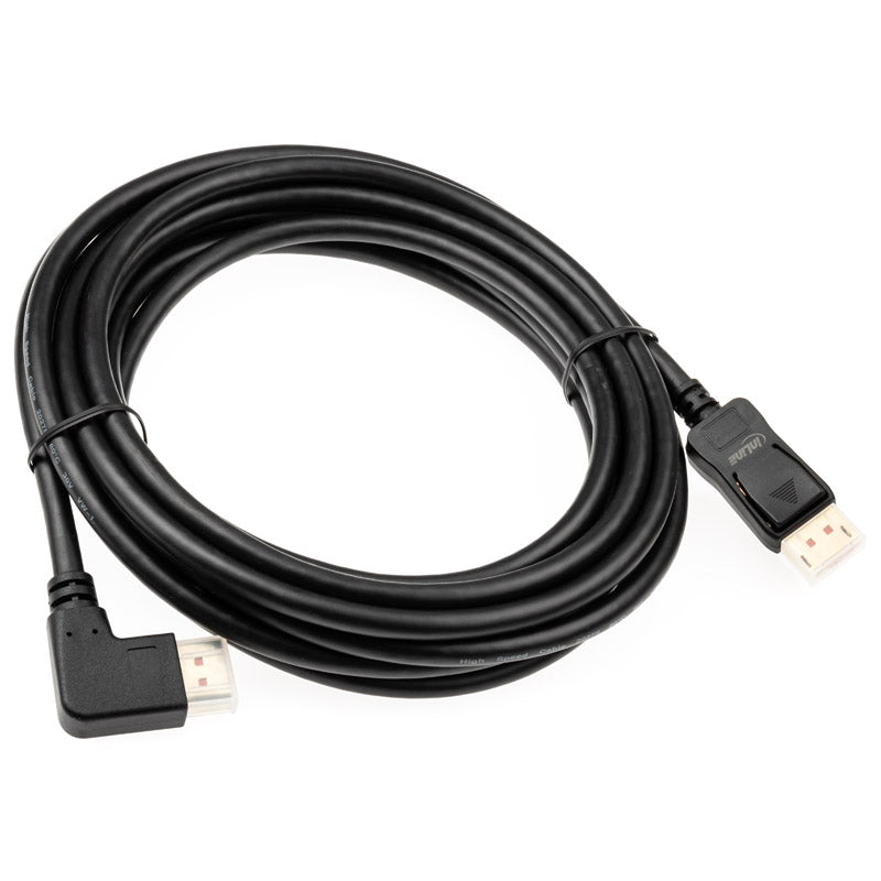 InLine 8K (UHD-2) DisplayPort Kabel, rechts gewinkelt, schwarz - 5m