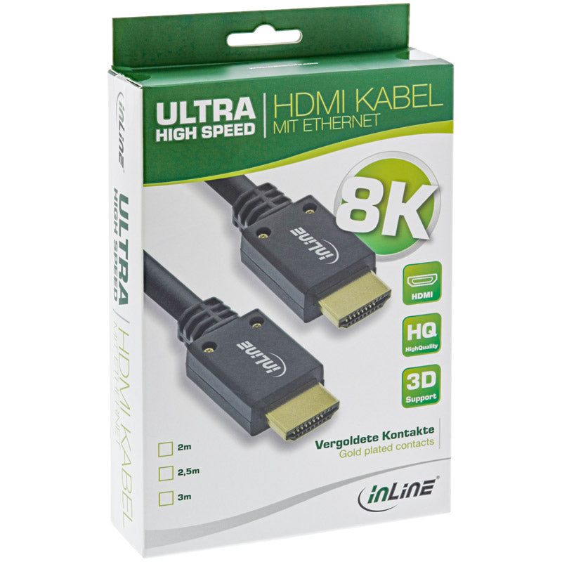 InLine 8K4K Ultra High Speed HDMI Kabel, schwarz - 2m