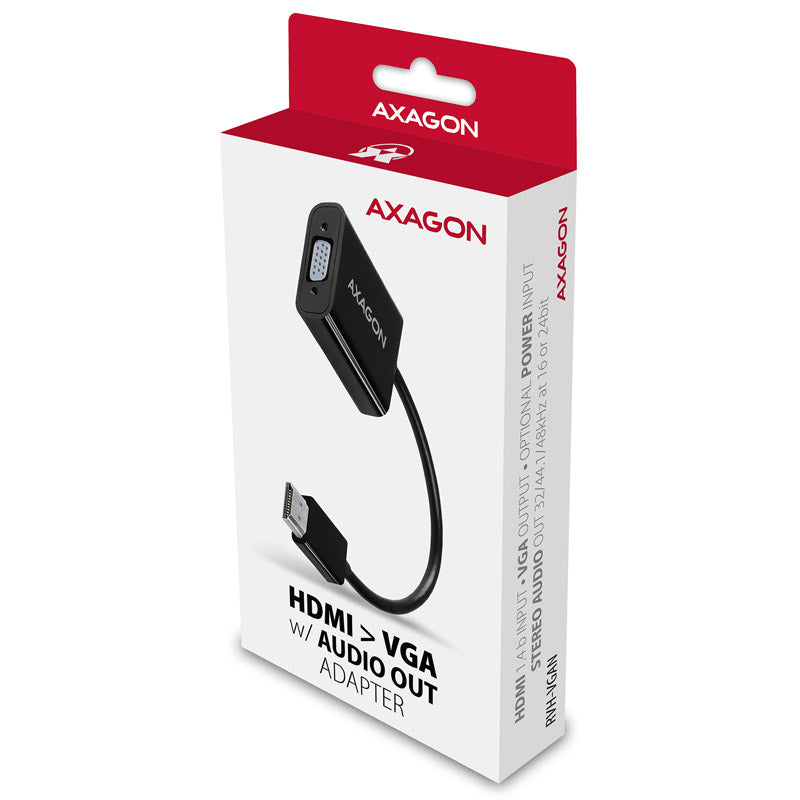 AXAGON RVH-VGAN, HDMI auf VGA Reduction / Adapter, Full HD, Audio OUT