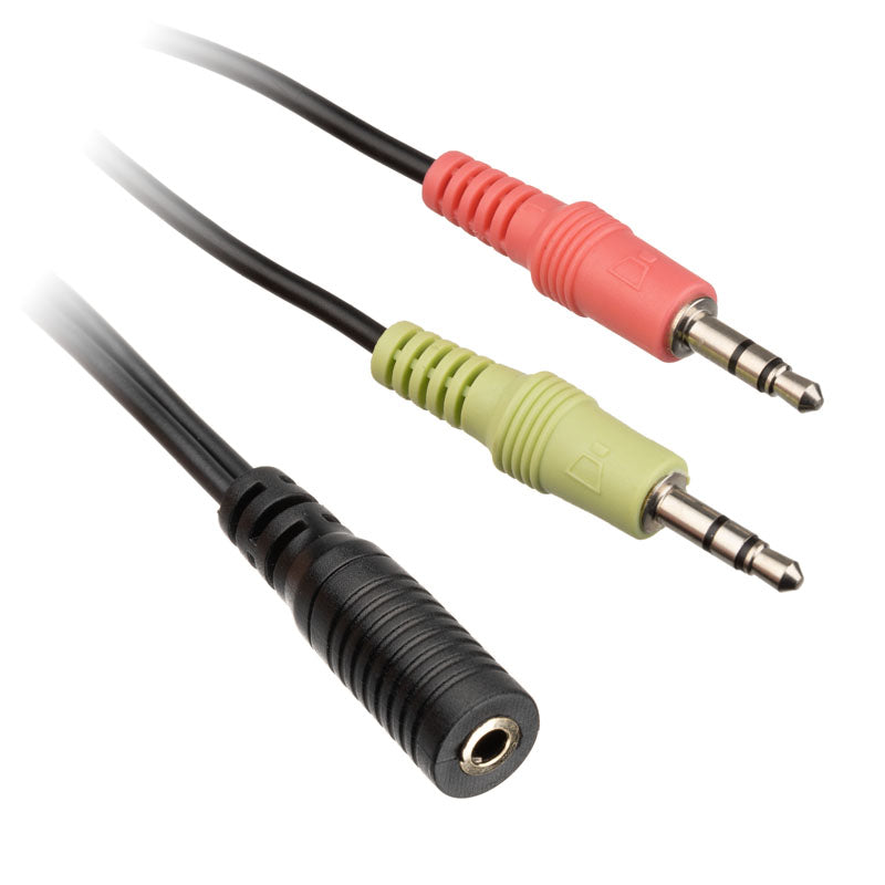 InLine Audio Headset Y-Adapterkabel, 2x 3,5-mm-Stecker auf 3,5mm-Klinkenbuchse 4-Pol CTIA - 0,15 m
