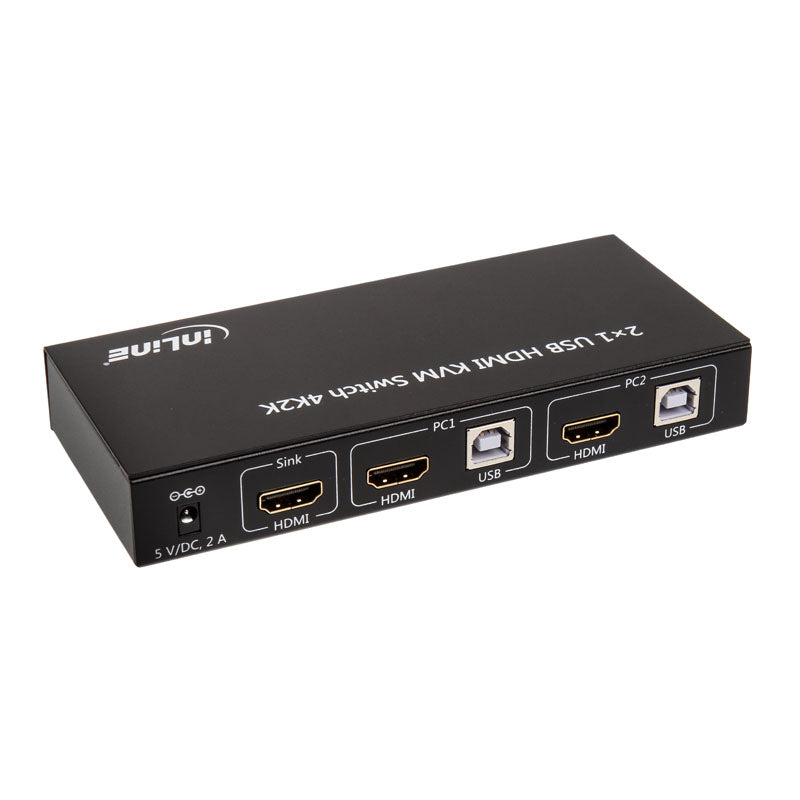 InLine KVM Switch, 2-Fach HDMI 4K2K mit Audio