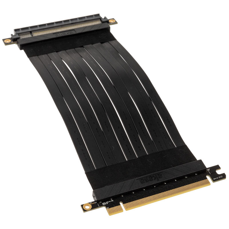 Akasa Riser Black X2, Premium PCIe 3.0 x 16 Riser Kabel, 20cm - schwarz