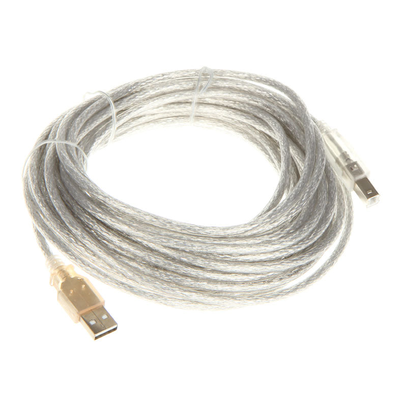 InLine USB 2.0 Kabel, A auf B, transparent - 10m