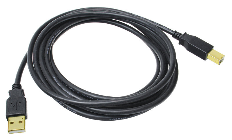 InLine USB 2.0 Kabel, A auf B, vergoldet, schwarz - 10m