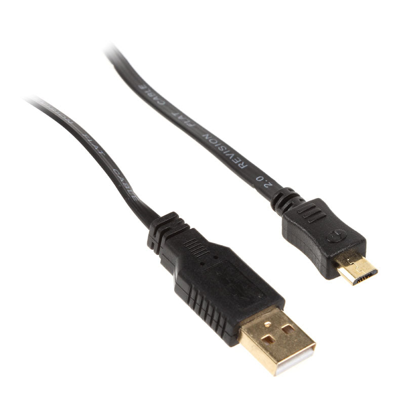 InLine Micro-USB 2.0 Flachkabel, USB-A an Micro-B, schwarz - 3m