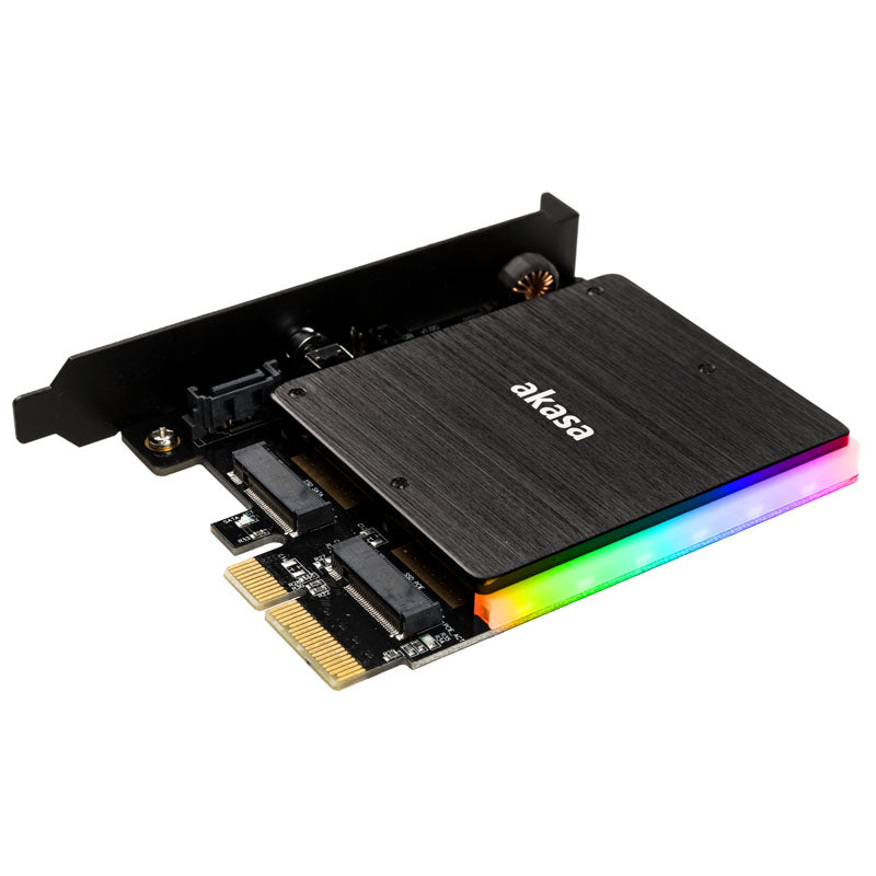 Akasa M.2 PCI-E SATA RGB LED Adapter Karte