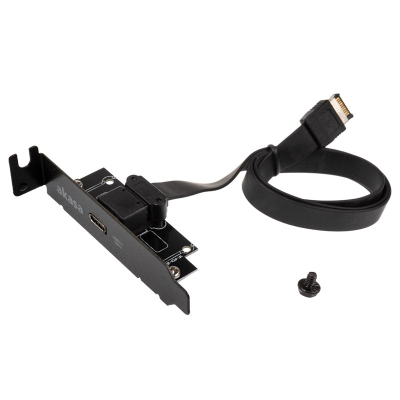 Akasa Low Profile PCI Bracket Adapter, USB 3.1 Typ C - schwarz