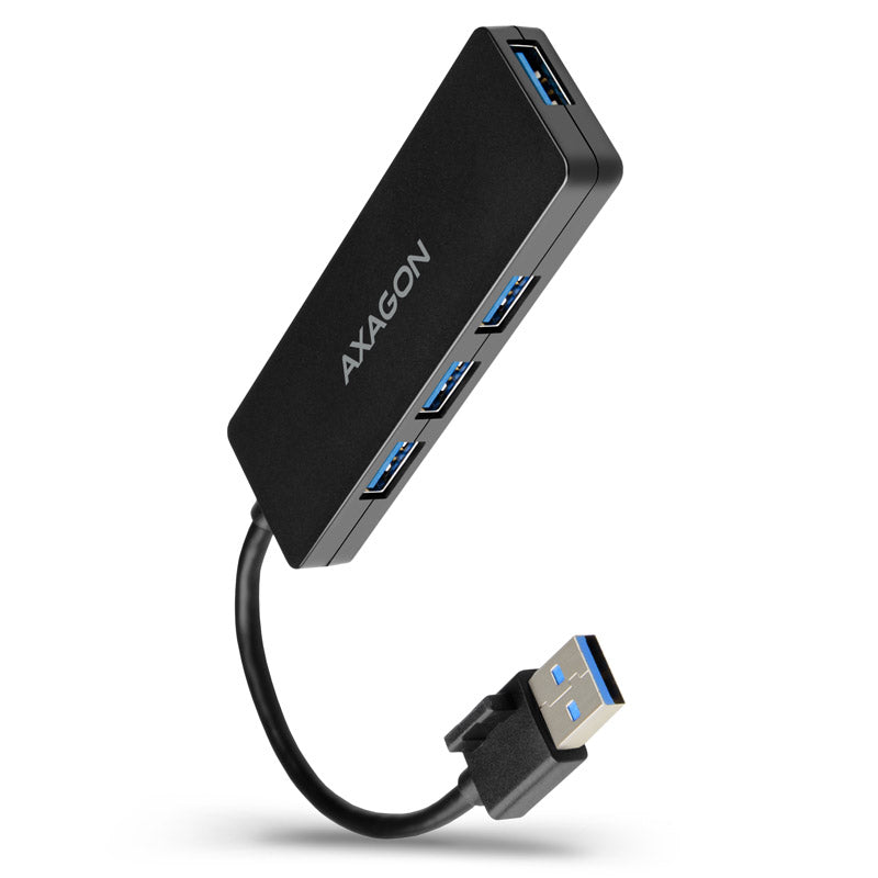 AXAGON HUE-G1A Superspeed USB-C Slim Hub, 4x USB 3.0 - 15 cm, schwarz