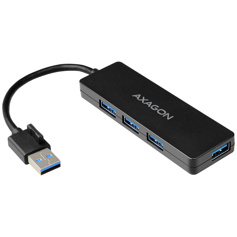 AXAGON HUE-G1A Superspeed USB-C Slim Hub, 4x USB 3.0 - 15 cm, schwarz