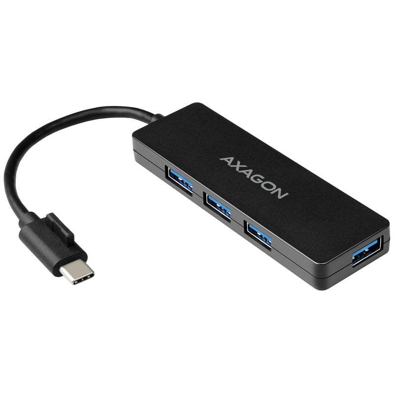 AXAGON HUE-G1C Superspeed USB-C Slim Hub, 4x USB 3.0 - 14cm, schwarz