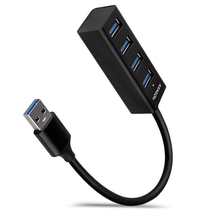 AXAGON HUE-M1A Superspeed USB-A Mini Hub, 4x USB 3.0 - 20cm, schwarz
