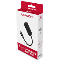 AXAGON HUE-M1C Superspeed USB-C Mini Hub, 4x USB 3.0 - 20cm, schwarz