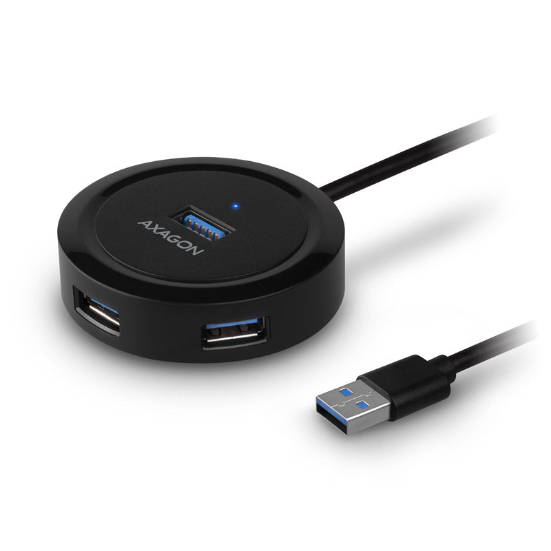 AXAGON HUE-P1A USB-A-Hub, 4x USB 3.0, externe Stromversorgung - 30 cm