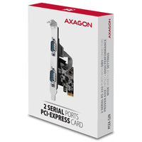 AXAGON PCEA-S2N PCIe-Adapter mit 2x Seriell-Ports - ASIX AX99100 Chipsatz