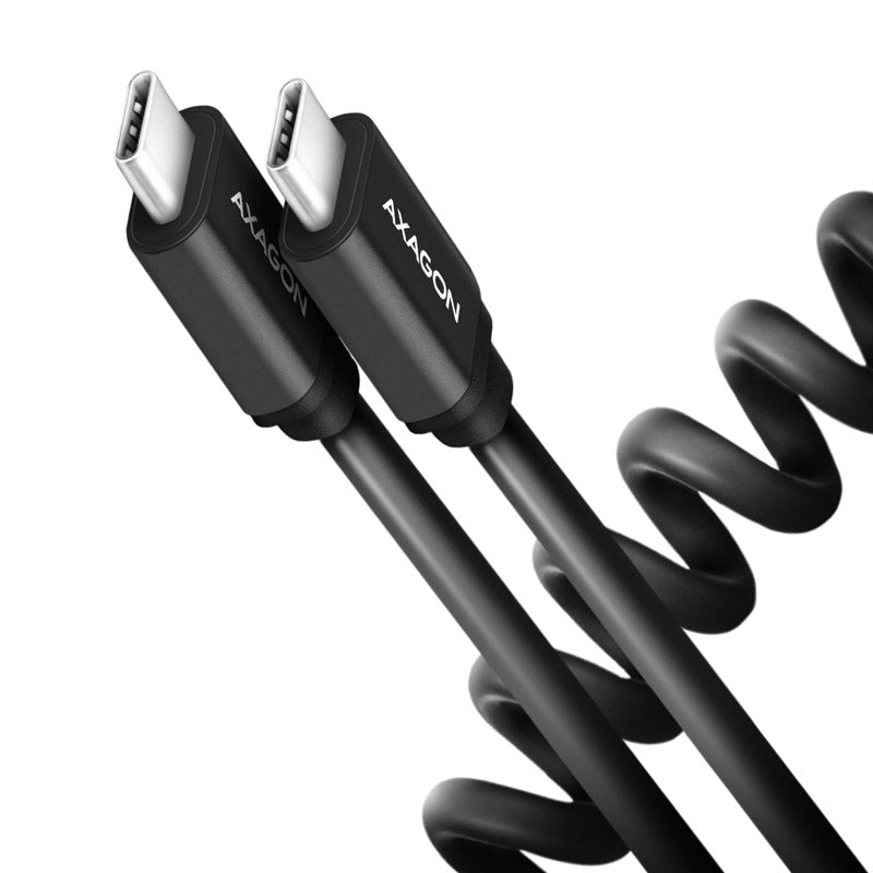 AXAGON BUCM-CM10TB Twister-Kabel, USB-C auf USB-C 2.0, schwarz - 0,6m