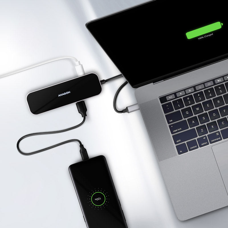 AXAGON HMC-6GL USB-Hub, 3x USB-3.0, 1x RJ-45, 1x HDMI