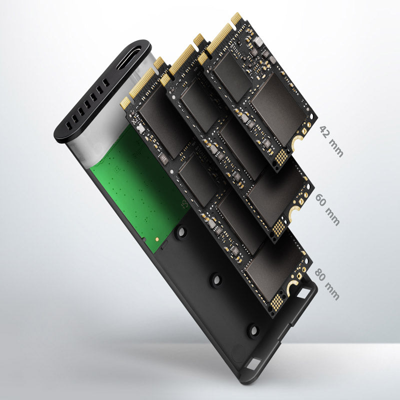 AXAGON EEM2-SBC RAW BOX externes Gehäuse für M.2 SSDs USB-C 3.2 Gen 2 - schwarz