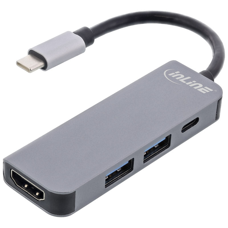 InLine Multifunktions-Hub USB 3.2, 1x USB-C, 2x USB-A, HDMI,