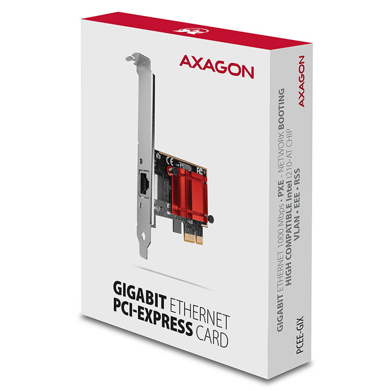 AXAGON PCEE-GIX PCIe-Adapter, Gigabit Ethernet, Intel i210-AT - RJ45