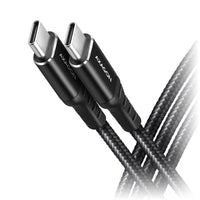 AXAGON BUCM-CM20AB USB-C zu USB-C 2.0 Kabel, 2m, PD 60W, 3A, geflochten - schwarz