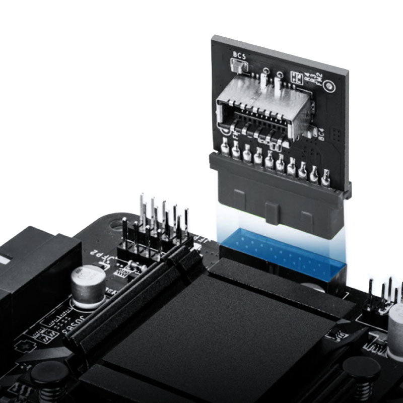 Graugear Interner 19-Pin Stecker (USB 3.0) auf USB 3.1 Typ-E 20-Pin Key A - 90 Grad