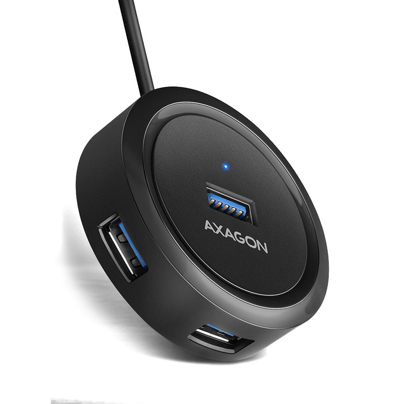 AXAGON HUE-P1AL 4x USB 3.2 Gen 1, runder Hub, 1,2 m USB-A Kabel