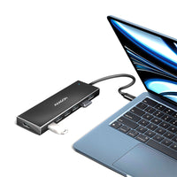 AXAGON HUE-F7C 7x USB 3.2 Gen 1 Aluminium Flat Hub, 30 cm USB-C-Kabel