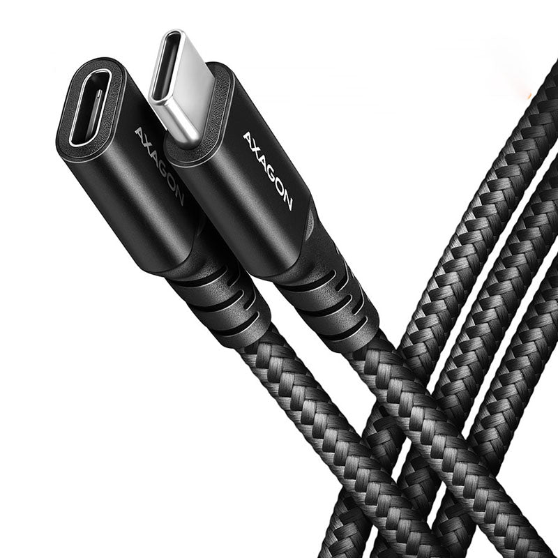 AXAGON BUCM32-CF05AB Verlängerungskabel, USB-C zu USB-C 3.2 Gen 2, 0,5 m, 20 Gbps - Aluminium