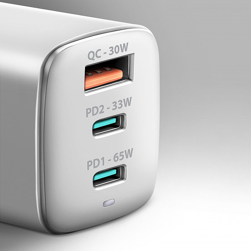 AXAGON ACU-DPQ65W 1x USB-A / 2x USB-C, PD 3.0 / QC4+ / PPS, 65W, weiß