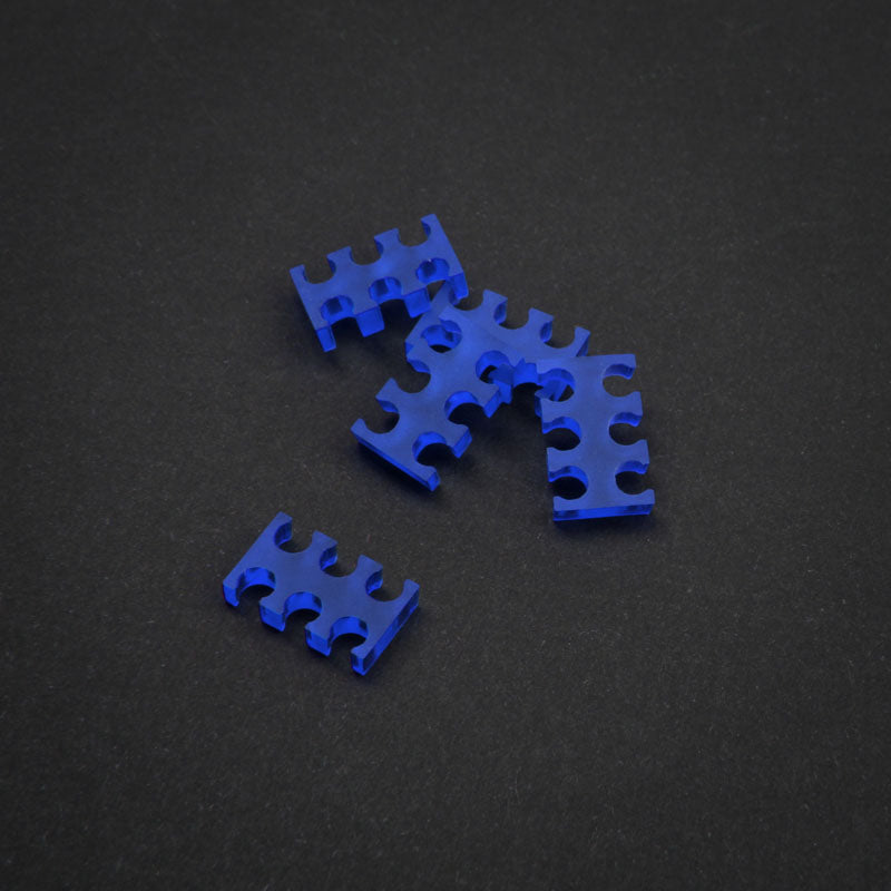 King Mod Service 6-Slot Kabelkamm 3mm klein - blau - 5er Set