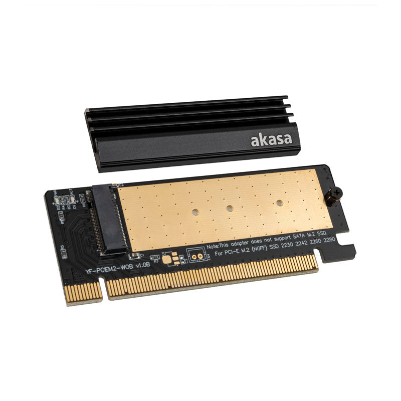 Akasa M.2 PCIe Adapter mit Kühler - schwarz
