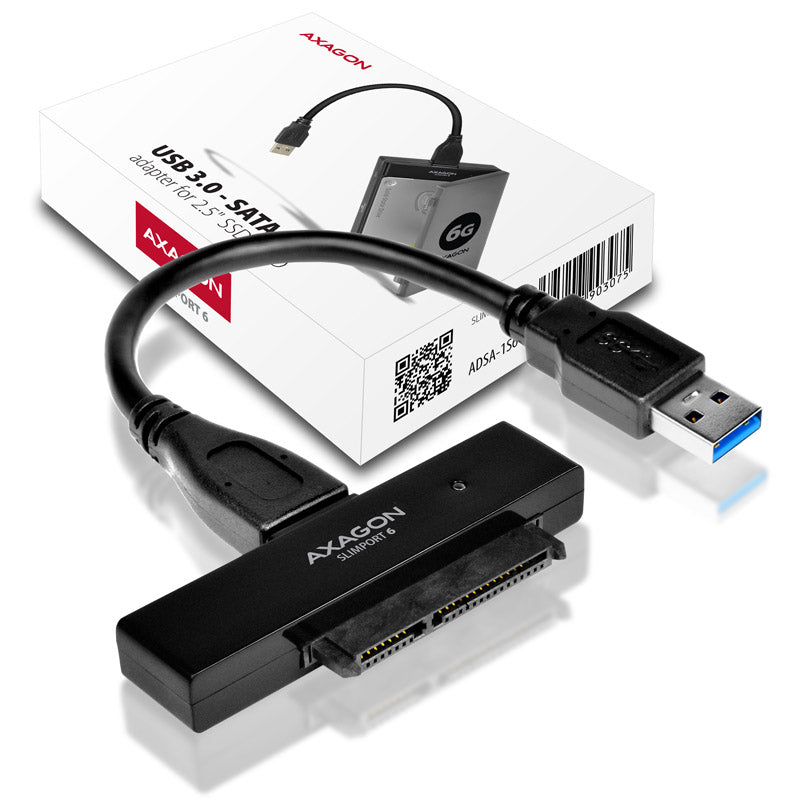 AXAGON ADSA-1S6 SLIMPort6 Adapter, USB 3.0, 2,5" SSD/HDD, SATA 6G - mit Case