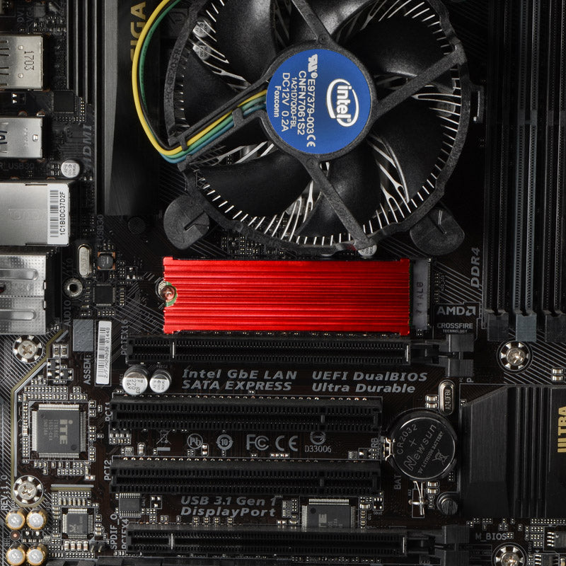 AXAGON CLR-M2 passiver M.2-SSD-Kühlkörper - 2280, Aluminium, rot