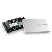 AXAGON RSS-M2SD Gehäuse für M.2-SATA-SSDs bis 2280 - Aluminium, silber