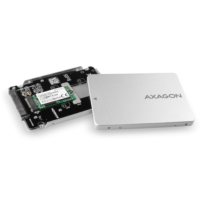 AXAGON RSS-M2SD Gehäuse für M.2-SATA-SSDs bis 2280 - Aluminium, silber