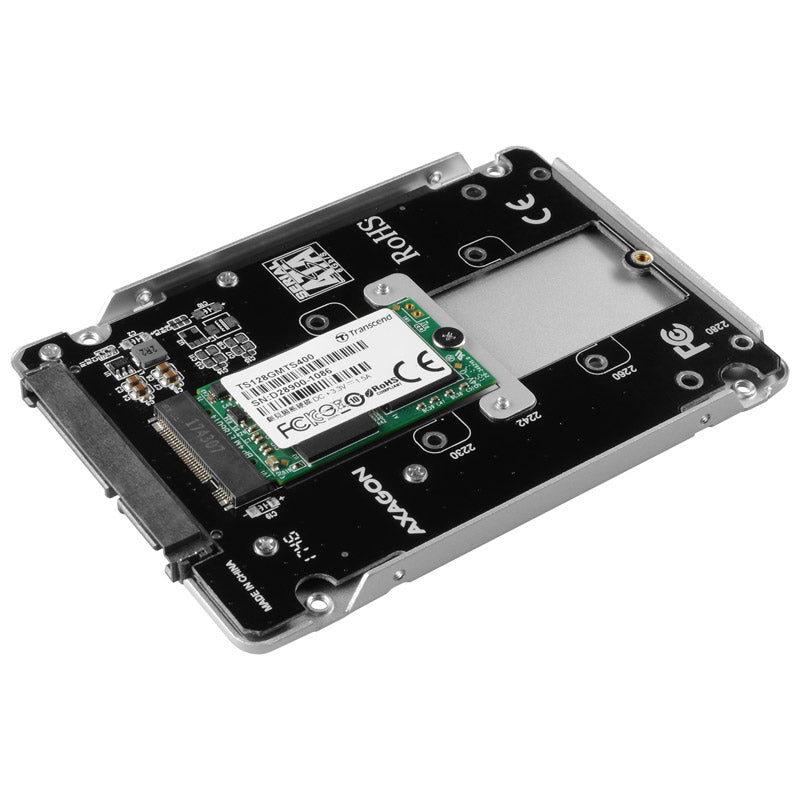 AXAGON RSS-M2SD Gehäuse für M.2-SATA-SSDs bis 2280 - Aluminium, silber