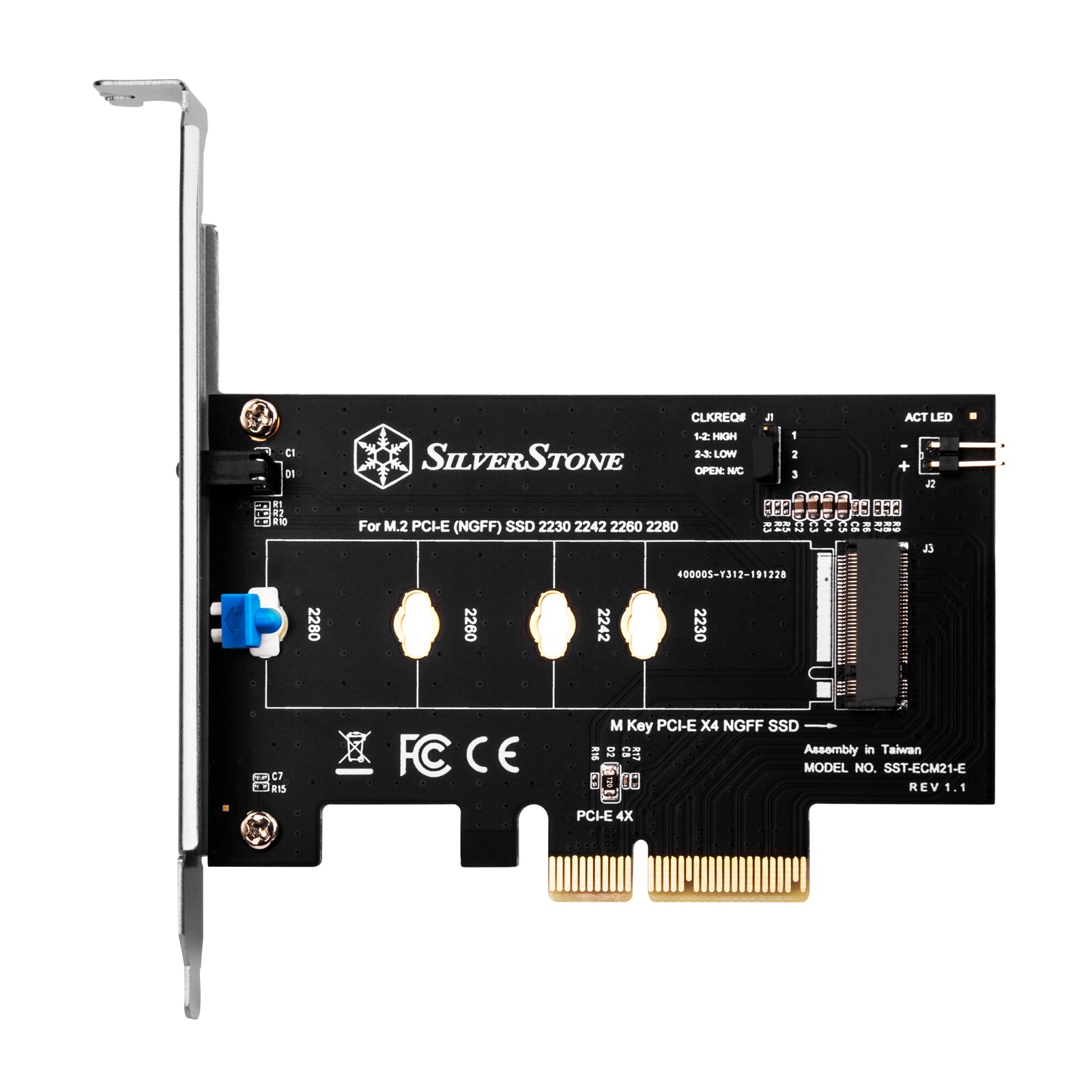 Silverstone SST-ECM21-E M.2 Adapterkarte, PCIe 4.0, 1x M-Key - Low Profile