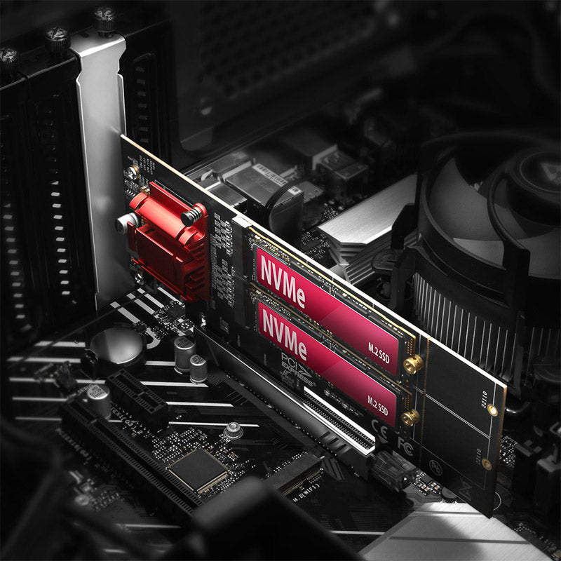 AXAGON PCEM2-ND PCIe Adapter für zwei M.2 SSDs