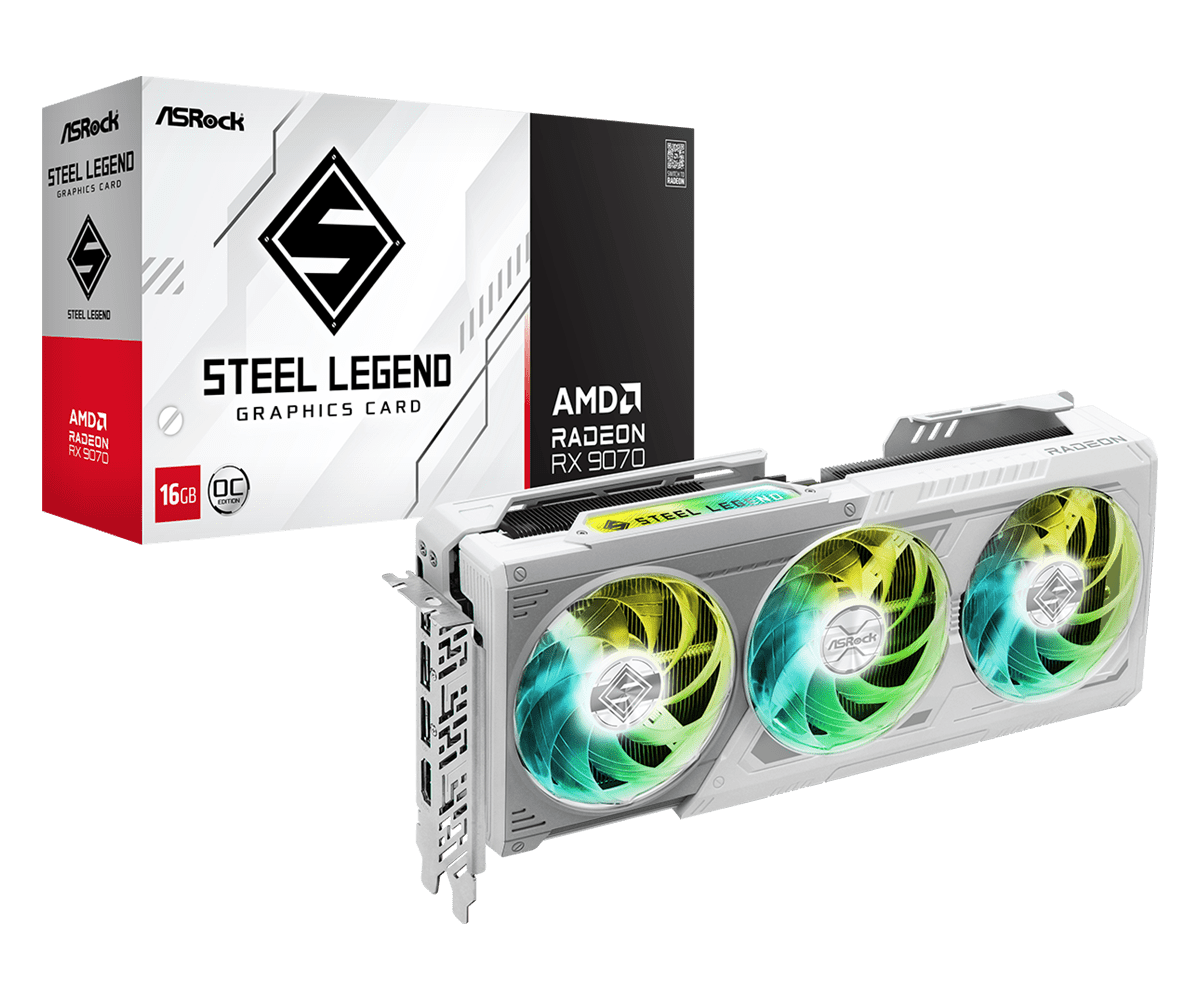 ASRock AMD Radeon™ RX 9070 Steel Legend 16GB OC Edition