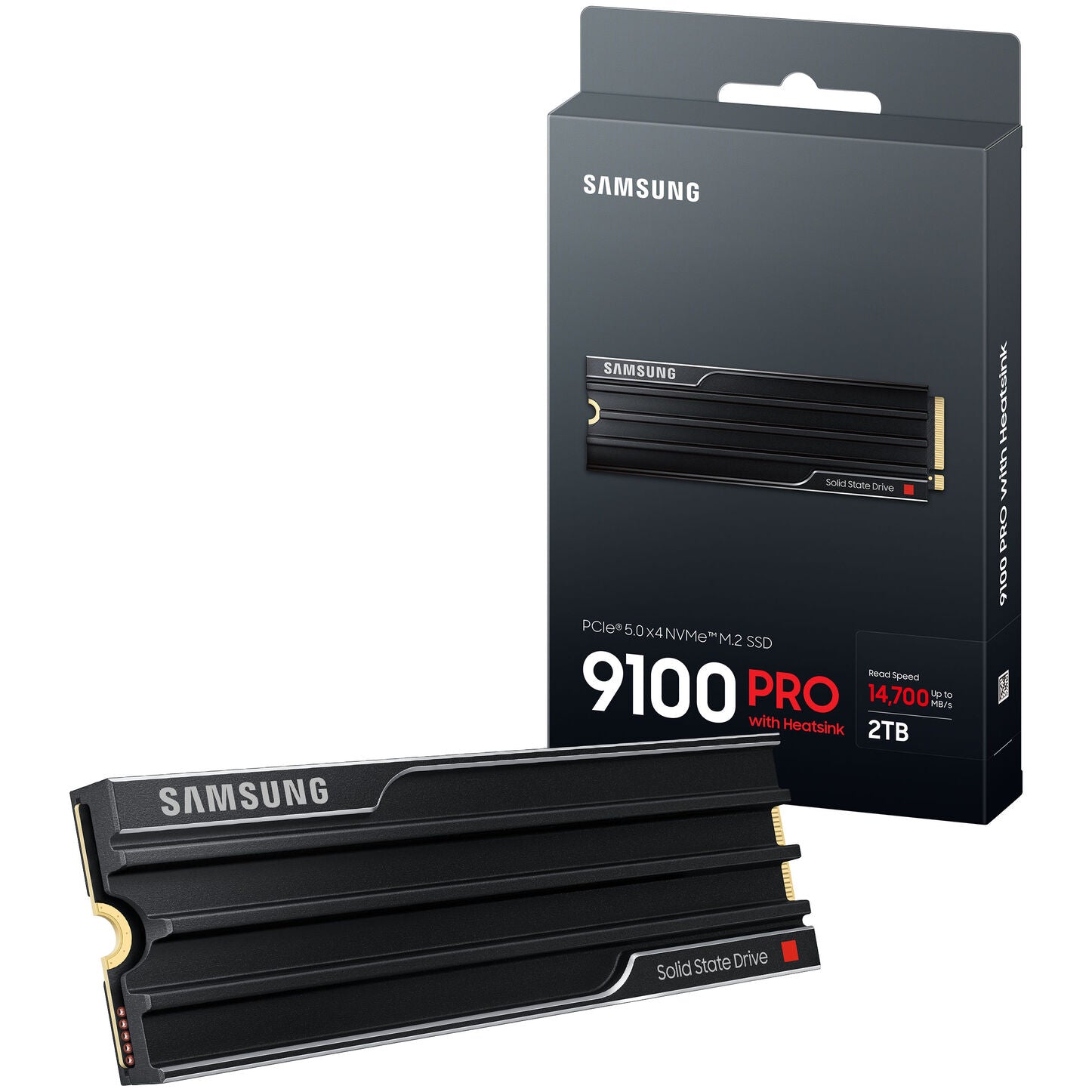 Samsung 9100 PRO Series NVMe SSD, PCIe 5.0 M.2 Typ 2280, mit Kühlkörper - 2TB