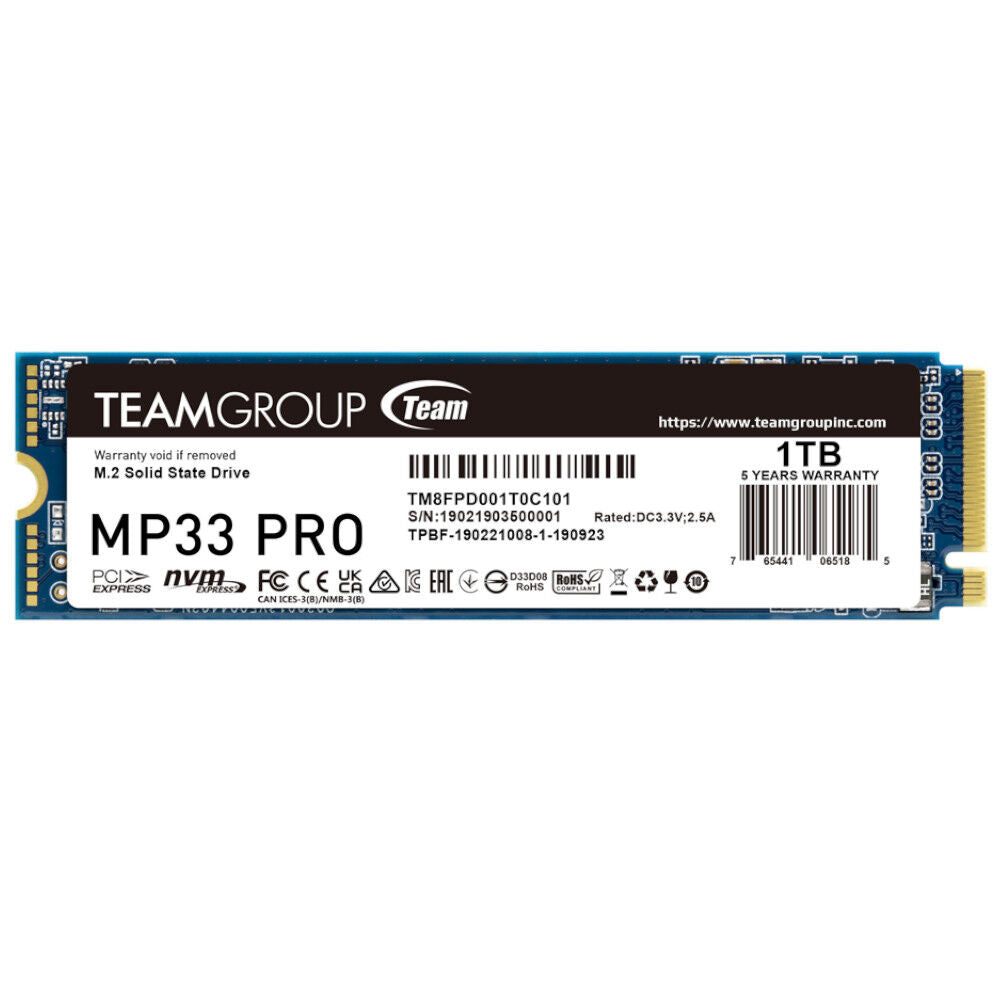 TEAMGROUP MP33 PRO 1TB M.2-2280 SSD PCIe 3.0 x4 NVMe