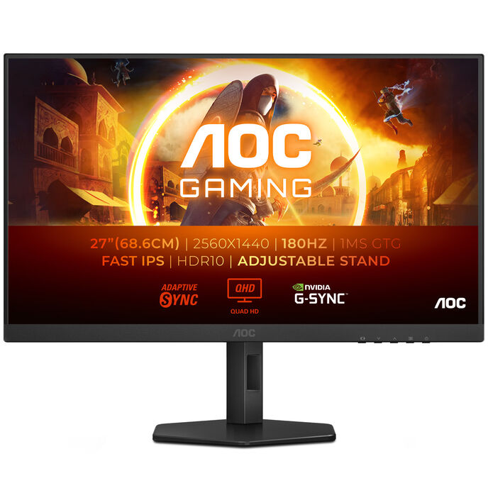 AOC Gaming Q27G4XF, 27 Zoll Gaming Monitor, 180Hz, QHD, Fast-IPS, Adaptive Sync