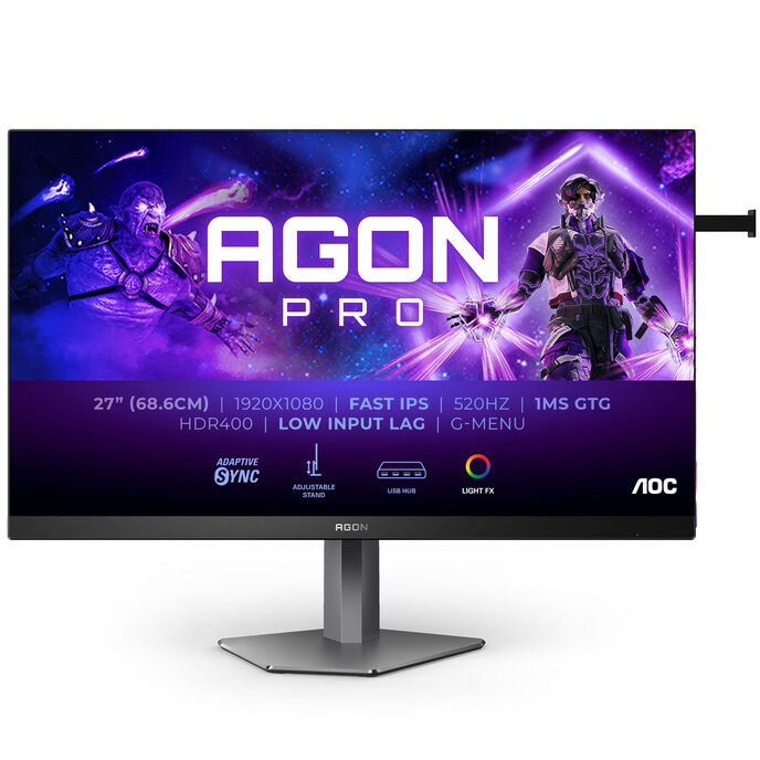AOC AGON Pro AG276FK, 27 Zoll Gaming Monitor, 520Hz, IPS, Adaptive Sync