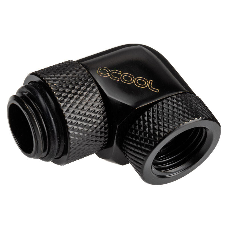 K Alphacool Eiszapfen Winkeladapter 90 Grad drehbar G1/4 AG auf G1/4 IG - schwarz