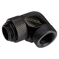K Alphacool Eiszapfen Winkeladapter 90 Grad drehbar G1/4 AG auf G1/4 IG - schwarz