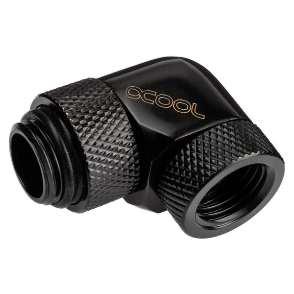 Adattatore angolare Alphacool Eiszapfen 90 gradi girevole G1/4 maschio su G1/4 femmina - nero