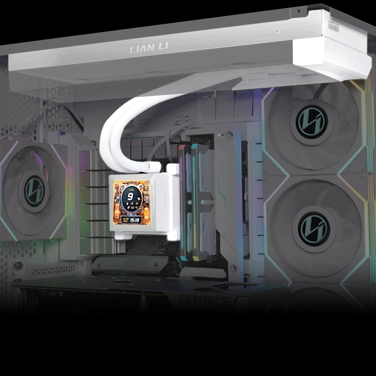 K Lian Li Hydroshift LCD 360 ARGB Fanless Liquid Cooling - White