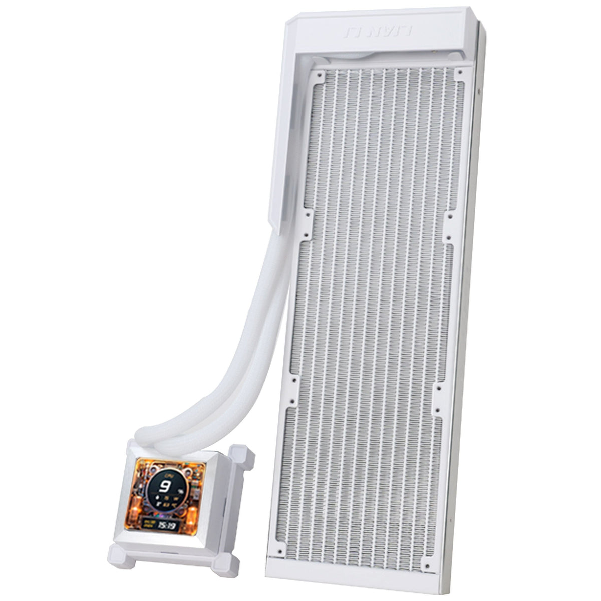 K Lian Li Hydroshift LCD 360 ARGB Fanless Liquid Cooling - White