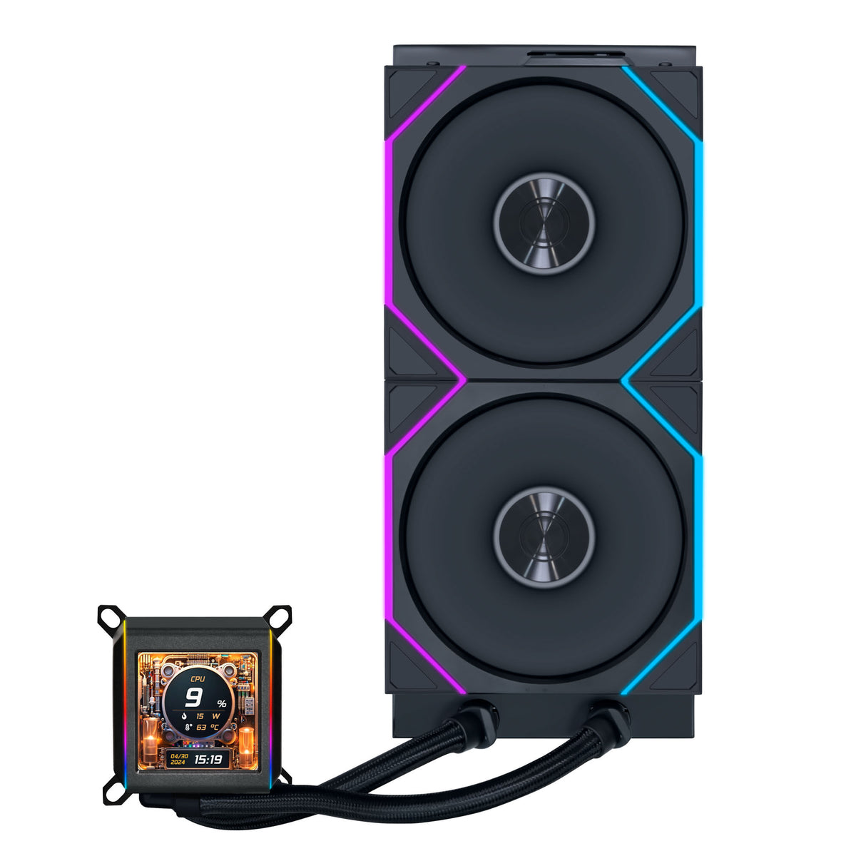 K Lian Li Galahad II LCD 280 TL Wireless AiO Wasserkhlung - schwarz