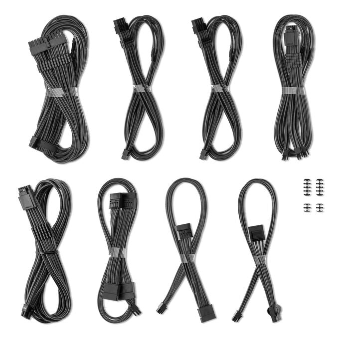 CableMod C-Series Pro ModMesh Sleeved 12V-2x6 12VHPWR Dual StealthSense Cable Kit for Corsair RMi, RMx (Black Label) - carbon